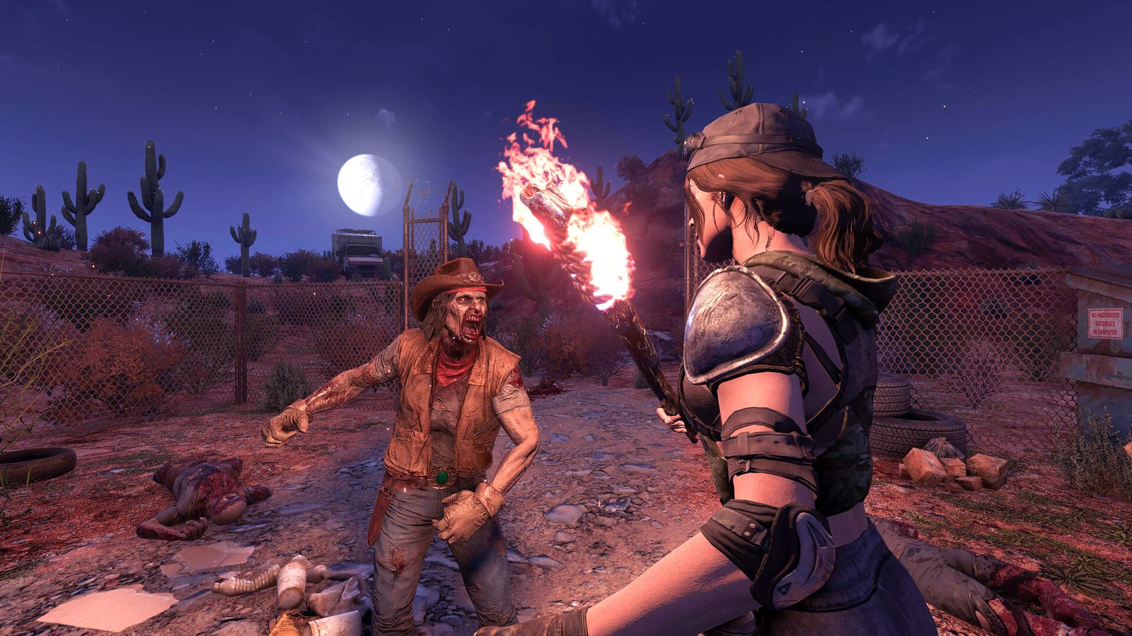 A 7 Days to Die town at dusk