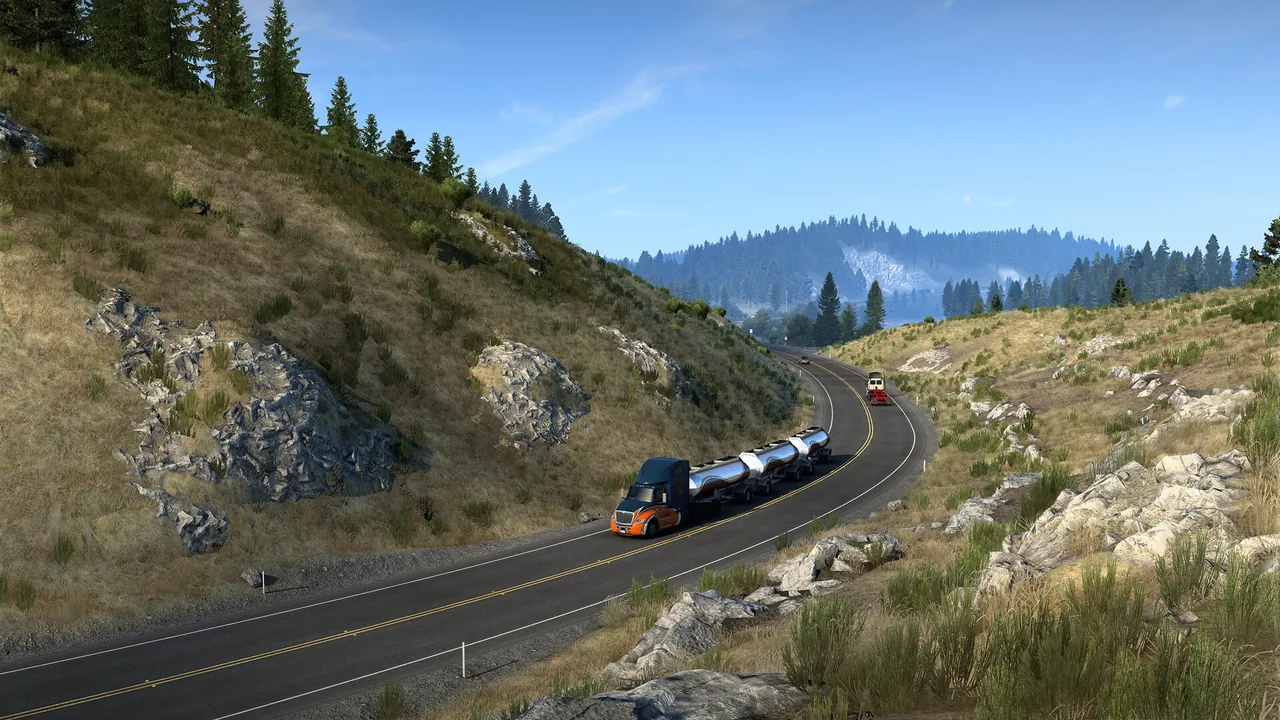 A truck on the road in American Truck Simulator