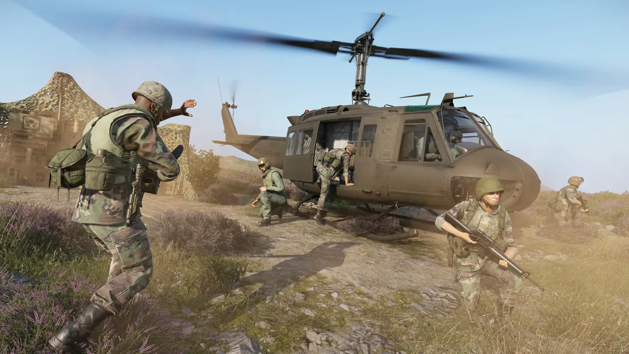 Soldiers moving through Everon on an Arma Reforger dedicated server