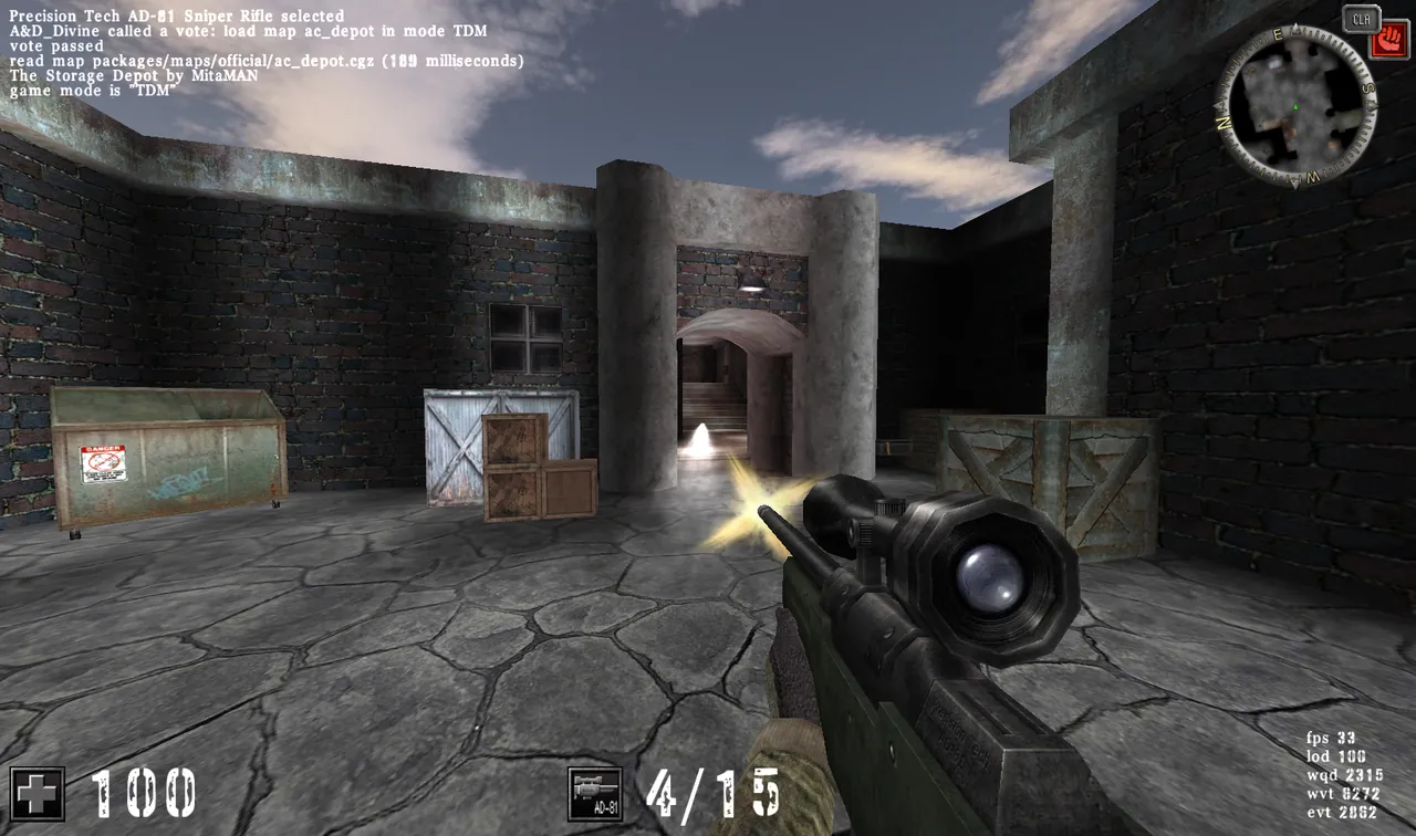 AssaultCube soldiers fighting in a tight industrial map