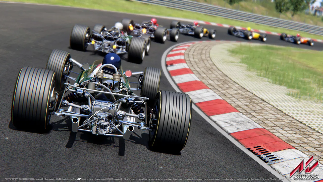 An Assetto Corsa car on track