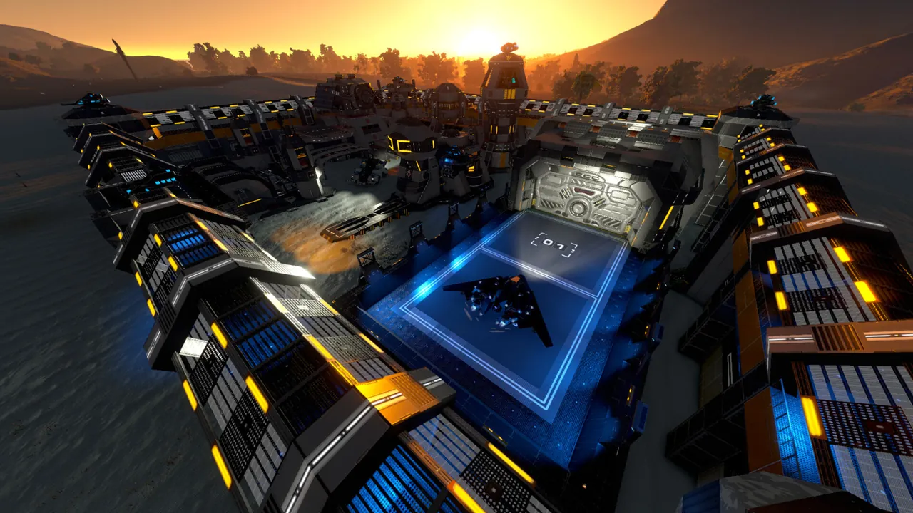 Capital vessel docked at a space station in Empyrion Galactic Survival