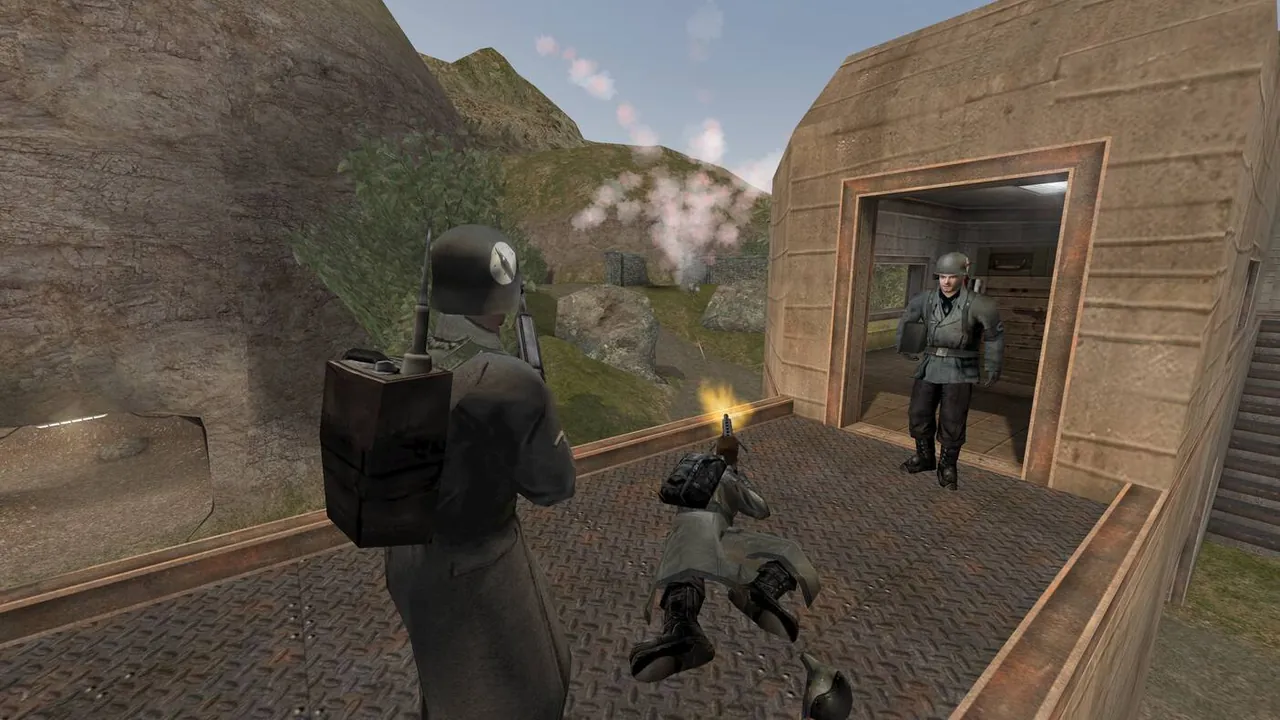 ET: Legacy soldiers fighting over an objective on a classic map