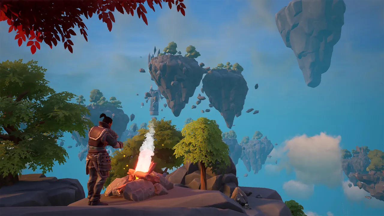 A Frozen Flame character at a campfire