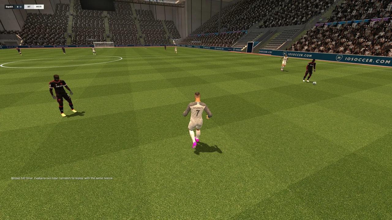 IOSoccer pitch with two teams