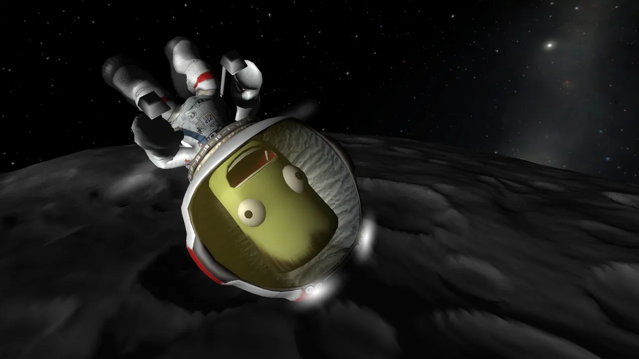A Kerbal Space Program vessel above Kerbin