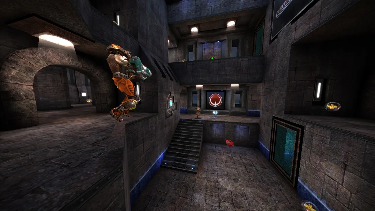 A Quake Live duel on a classic map