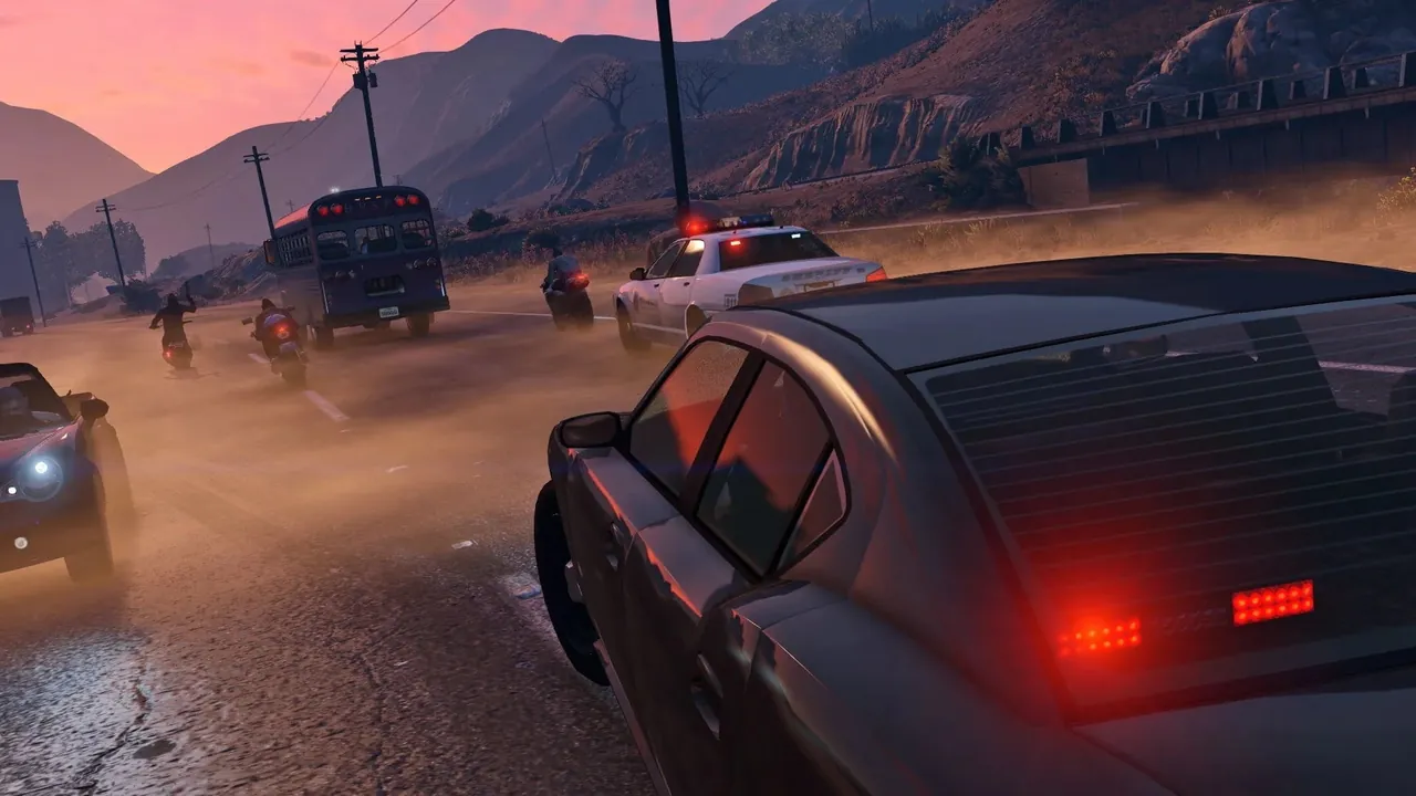 A street scene from a GTA V roleplay server on RAGE Multiplayer