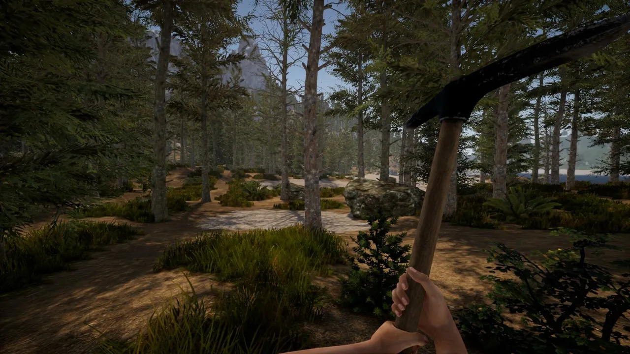 Forest and hills in a Rising World world