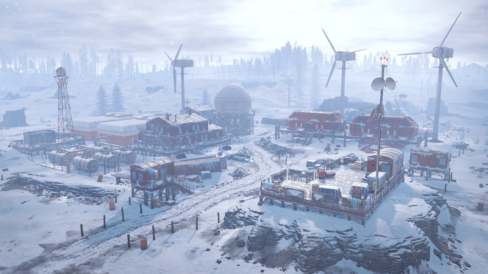 A Rust base in the snow