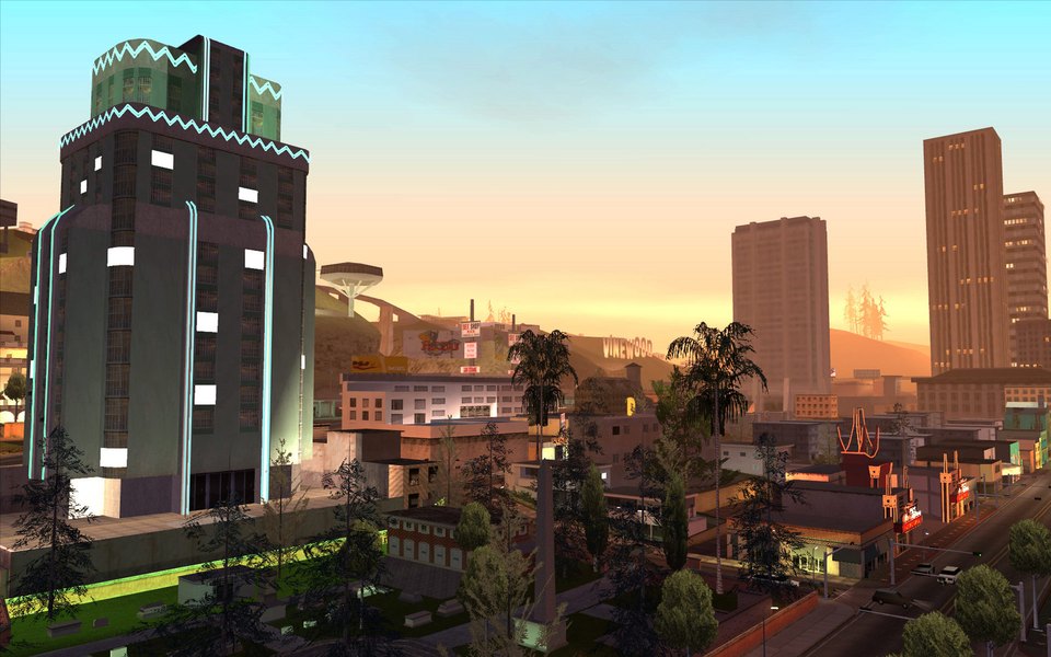 The GTA San Andreas city skyline