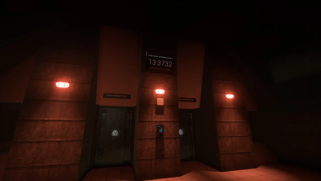 A dark corridor inside the SCP: Secret Laboratory facility