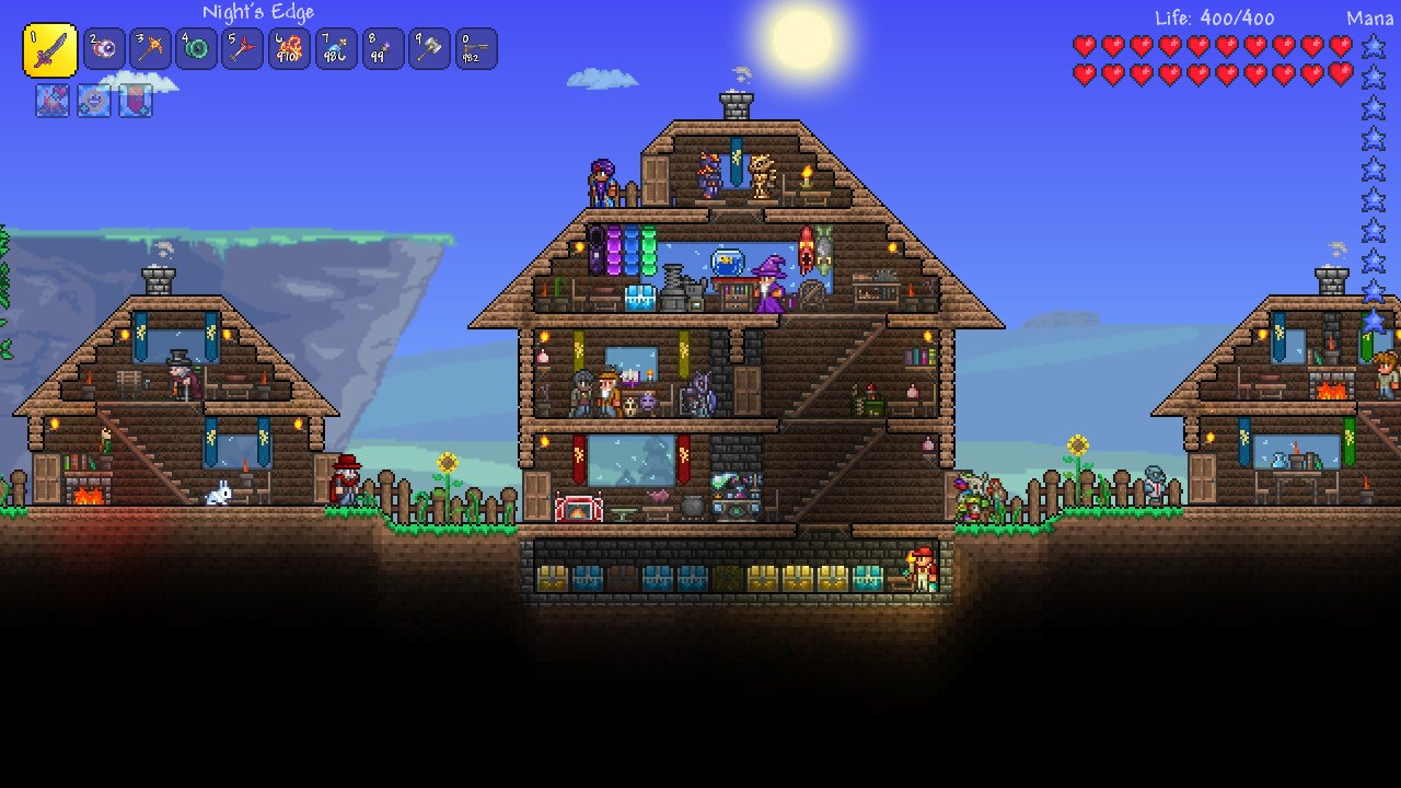 A Terraria boss fight in the sky
