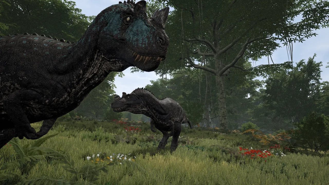 A dinosaur in the forests of The Isle