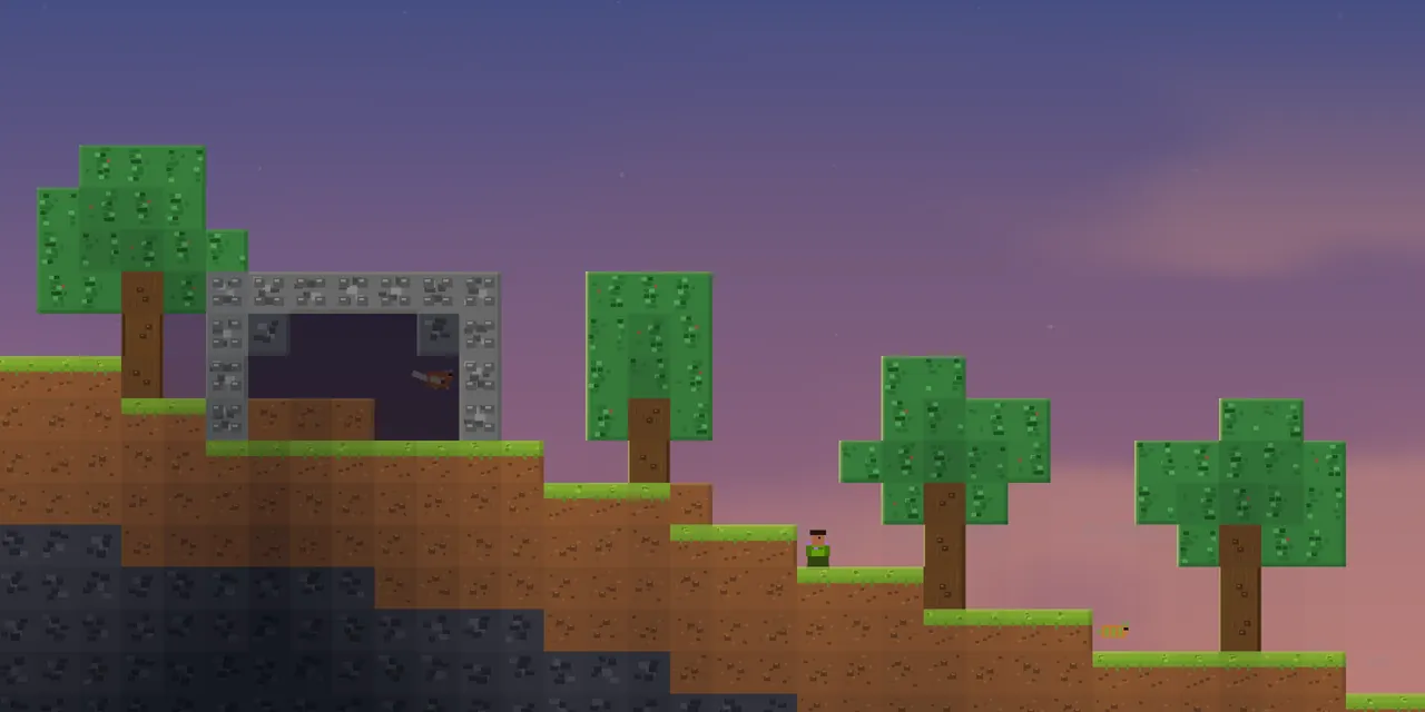 Tiny Block players building on a floating island